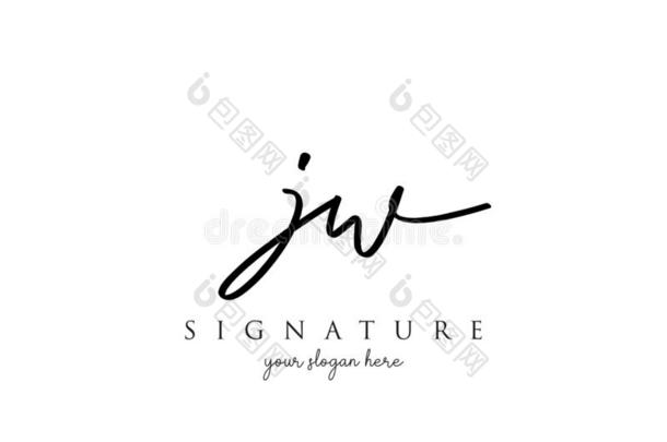 JW公司最初的书法签名标识样板矢量.