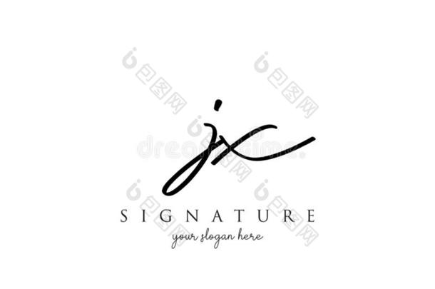 JX<strong>公司</strong>最初的书法<strong>签名</strong>标识样板矢量.