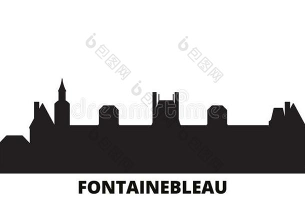法国,枫丹白露城市地平线隔离的矢量说明.