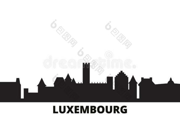 卢森堡公国城市地平线隔离的矢量说明.卢森堡公国