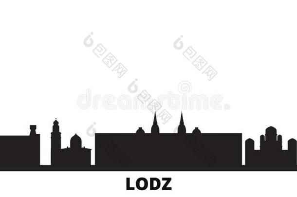 波兰,罗兹城市地平线隔离的矢量说明.波兰,
