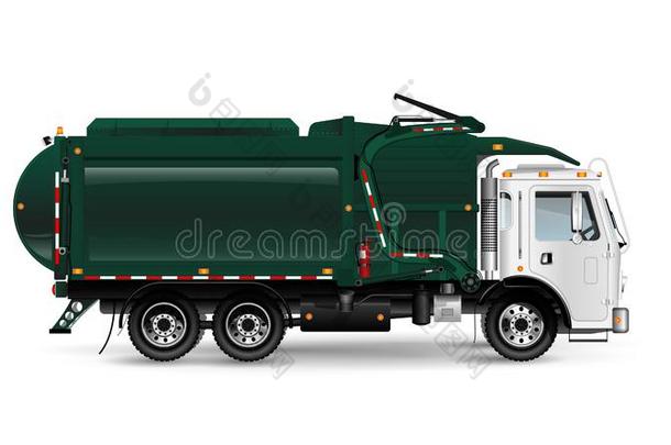 大大地和强大的垃圾货车采用黑暗的绿色的.前面的load采用g