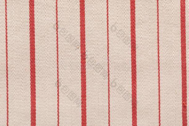 红色的织物模式有条纹的质地.有色的有条纹的粗鄙的亚麻布
