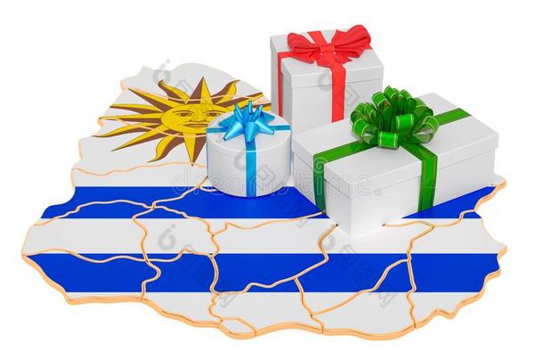 赠品盒向指已提到的人<strong>乌拉圭</strong>人地图.圣诞节和新的年在假日