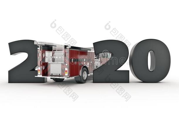 <strong>救火</strong>车观念2020新的年符号.