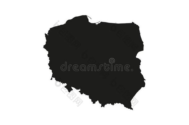 波兰地图向白色的背景.矢量illustrati向