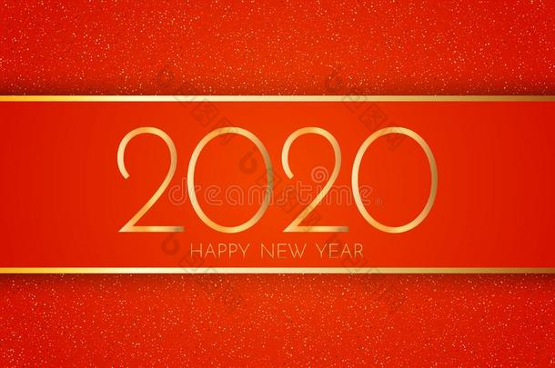 <strong>2020</strong>幸福的新的年.新的年<strong>2020</strong>招呼卡片.红色的背景