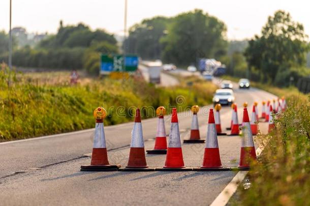 日落看法unknown不知道的高速公路公共事业机构道路施工圆锥细胞