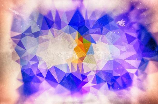 紫色的棕色的和蓝色烦恼的多边形三角形背景