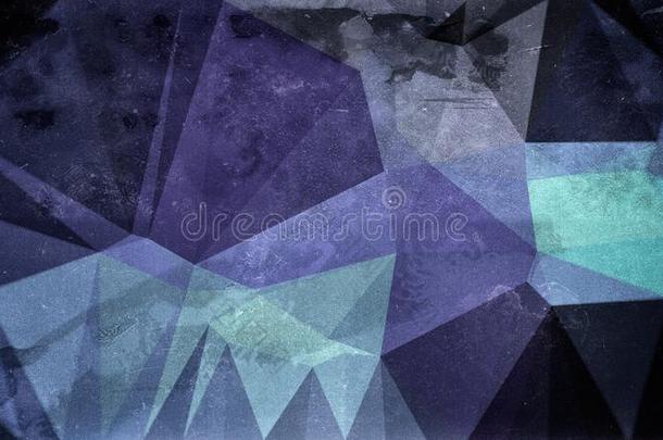 黑的蓝色和紫色的烦恼的多边形三角形背景