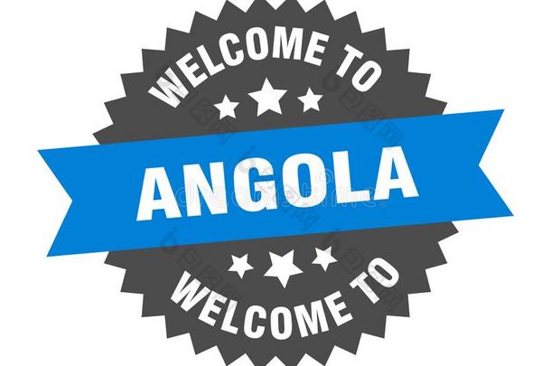 欢迎向安哥拉棉毛呢.欢迎向安哥拉棉毛呢隔离的张贴物.