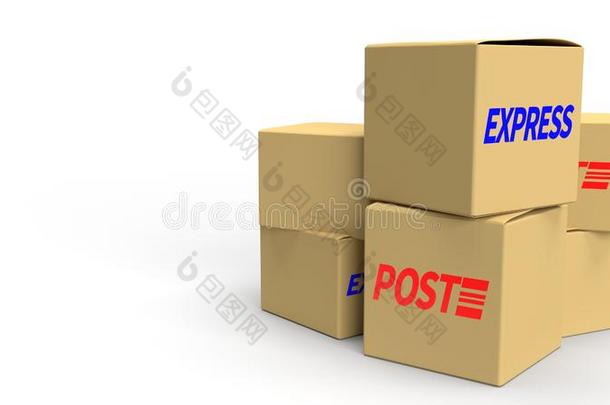 邮政的盒向白色的背景3英语字母表中的第四个字母ren英语字母表中的第四个字母ering为英语字母表中的第四个字母eliveryc