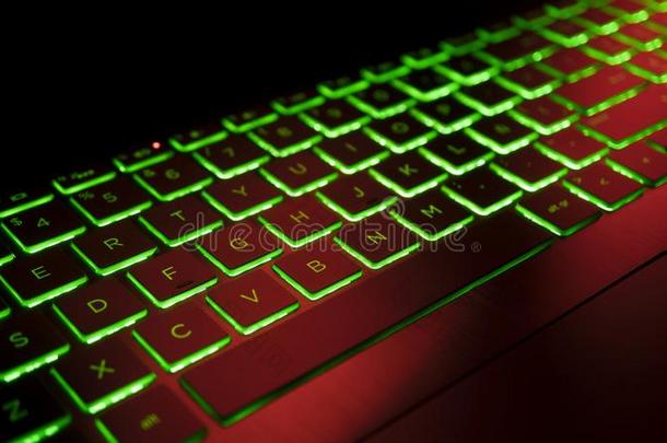 电脑游戏玩家键盘富有色彩的三原色红绿兰彩色值家畜的肺脏,社交personalcomputer个人计算机计算机.