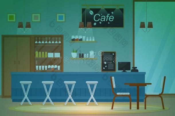 现代的咖啡馆咖啡豆商店内部家具饭店平的designate指明