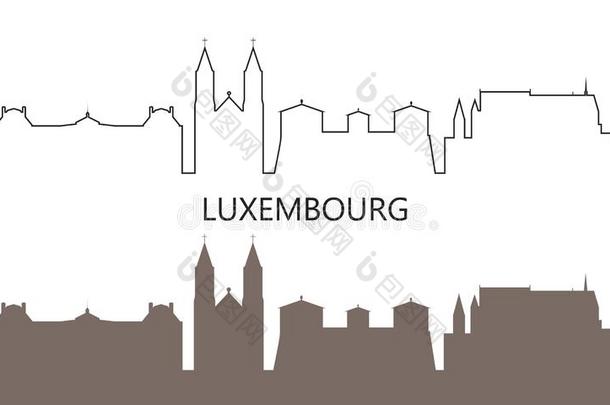 卢森堡公国标识.隔离的卢森堡公国建筑学向白色的后面