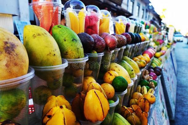 果汁热带的成果芒果番木瓜树菠萝缩放demand需要弗卢塔斯