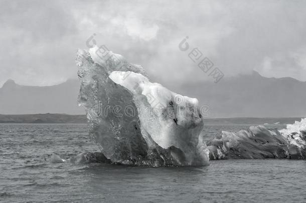 蓝色大大地冰山乔库萨隆冰河环礁湖冰岛