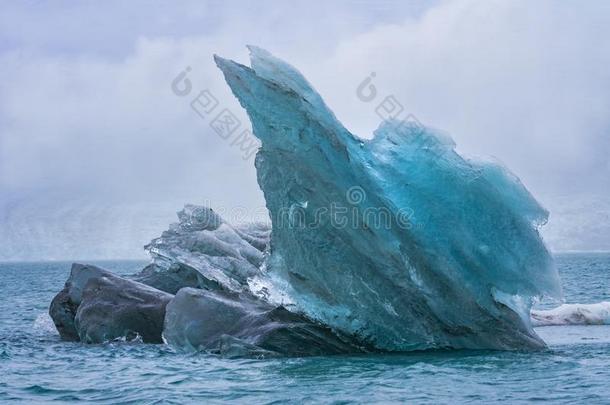 蓝色大大地冰山乔库萨隆冰河环礁湖冰岛
