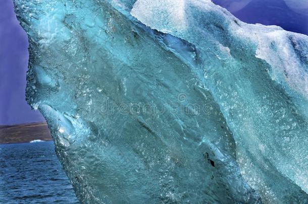 蓝色大大地冰山乔库萨隆冰河环礁湖冰岛