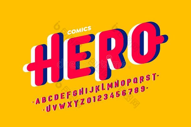 连环画杂志方式字体,超级的英雄字母表