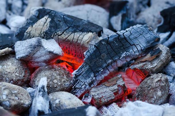 详细资料关于木炭为烤架在野餐郊游.抽象的背景.