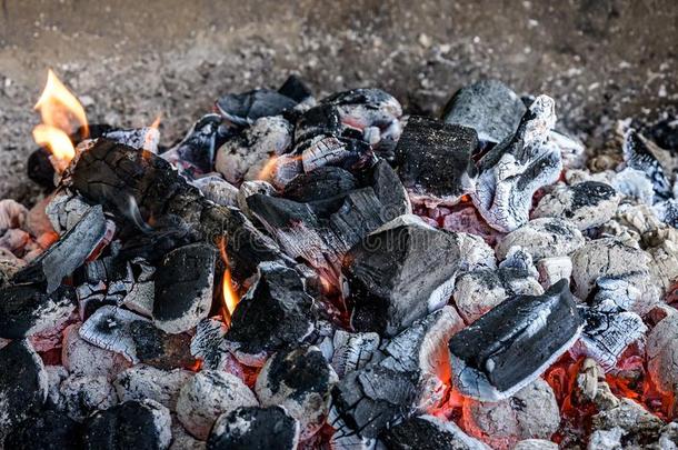 barbecue吃烤烧肉的野餐烧烤井灼热的和燃烧的热的木炭<strong>团</strong>矿煤英语字母表的第6个字母