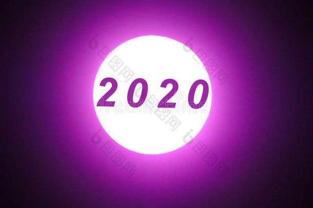 新的<strong>年2020</strong>说明夹子<strong>艺术</strong>黑的,灰色的和黑暗的紫色的.