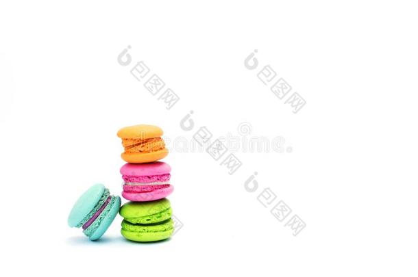 关在上面关于袖珍型的东西法国的<strong>马卡龙饼干</strong>彩色粉笔颜色垛isolation隔离