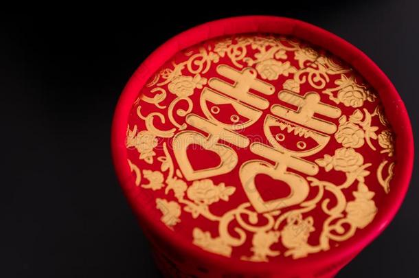 中国人方式婚礼主题红色的糖果盒