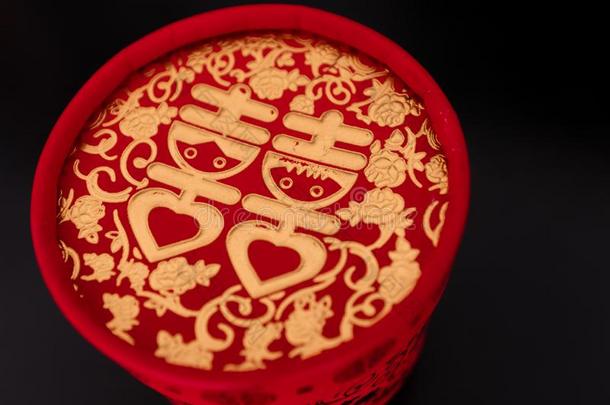 中国人方式婚礼主题红色的糖果盒