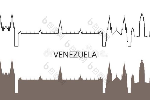 委内瑞拉标识.隔离的委内瑞拉n建筑学向白色的后面