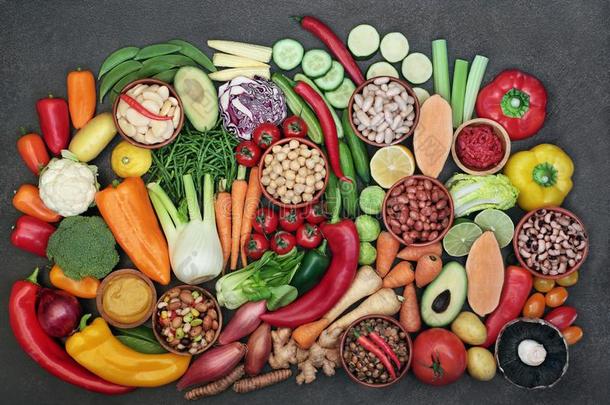 严格的素食主义者健康的食物收集为伦理学的吃