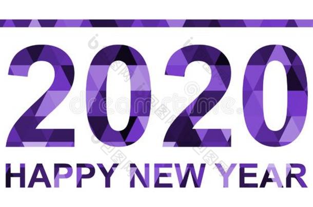 幸福的新的年招呼卡片.幸福的2020新的年.壁纸.波黑