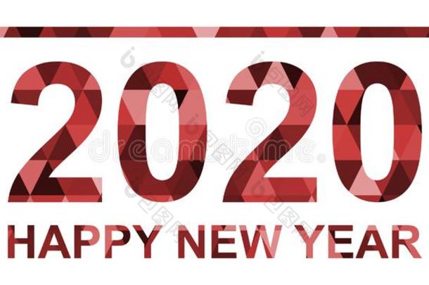 幸福的新的年招呼卡片.幸福的2020新的年.壁纸.波黑