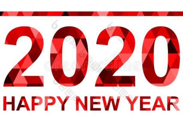 幸福的新的年招呼卡片.幸福的2020新的年.壁纸.波黑