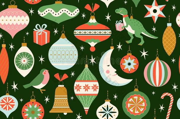 愉快的圣诞节和新的年卡片和各种各样的关于圣诞节玩具