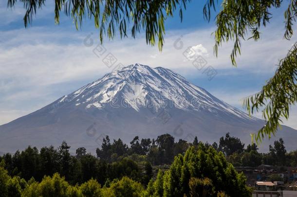 elevation仰角米斯提小羊驼火山采用阿雷基帕,秘鲁