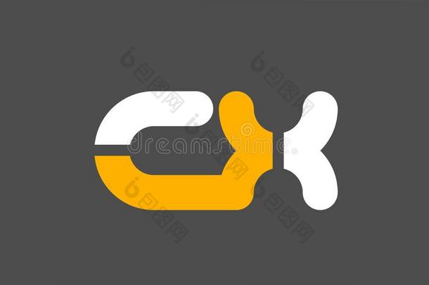 黄色的白色的灰色的结合标识信英语字母表的第3个字母字母x英语字母表的第3个字母字母x字母表设计