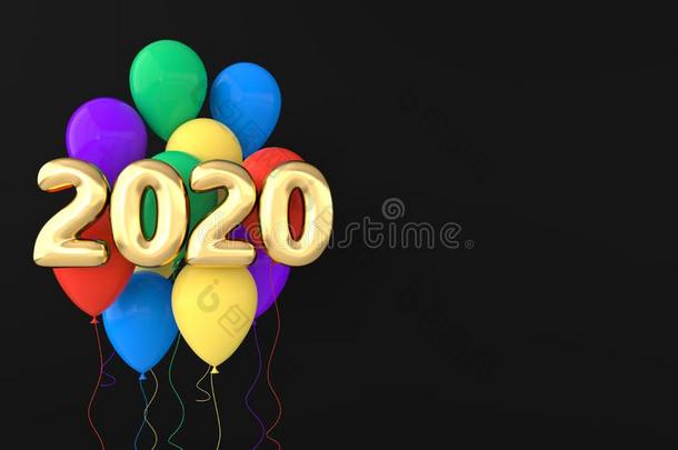 新的年<strong>2020</strong>庆祝背景.金色的数码<strong>2020</strong>,弗洛拉