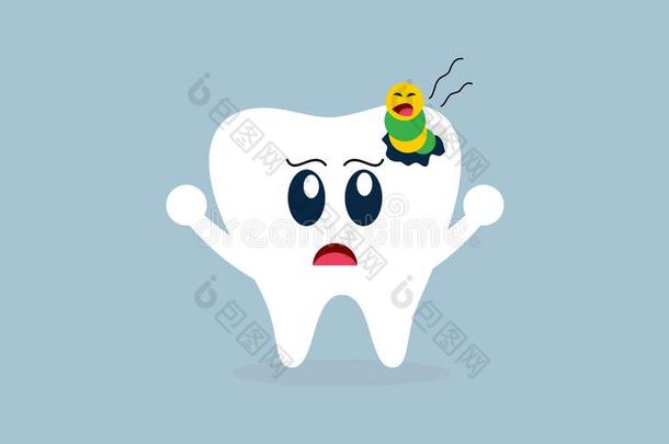 牙齿的吉祥物,牙吉祥物牙齿的标识设计矢量