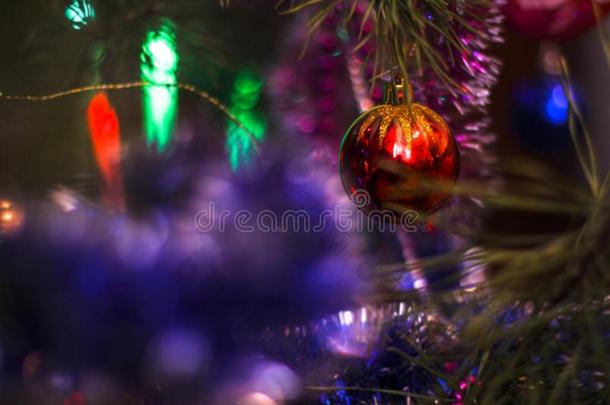 圣诞节树装饰和玩具和garl和.新的<strong>年后</strong>座议员