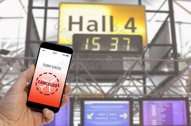 飞行取消通知向Smartph向e宣布坏的新闻向
