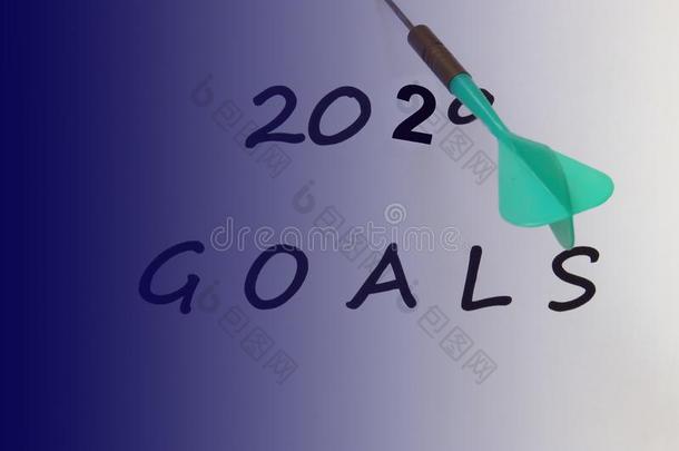2020计划观念.新的年球门和一<strong>绿色</strong>的颜色d一rt向blue蓝色