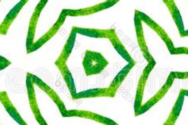 绿色的万花筒无缝的边纸卷.几何学家