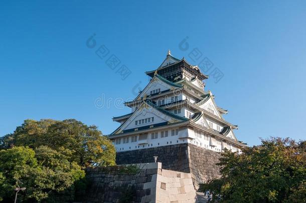 <strong>大阪</strong>城堡采用<strong>大阪</strong>和秋树叶.黑色亮漆旅行观念