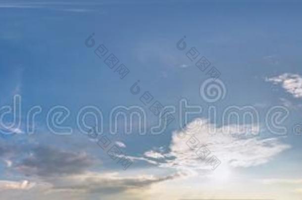 蓝色天和美丽的云.无缝的HannaDairyResearcInstitute汉纳<strong>乳品</strong>研究所全景画360德格尔