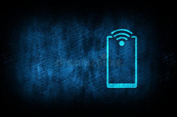 智能<strong>手机网</strong>信号偶像抽象的蓝色背景厄斯特拉