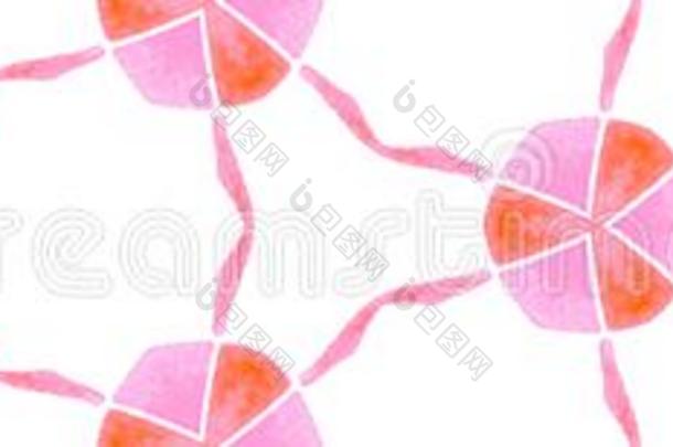 粉红色的桔子酿酒的制动火箭无缝的边纸卷.