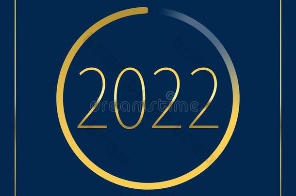 2022幸福的新的年金色的装货进步条隔离的向蓝色