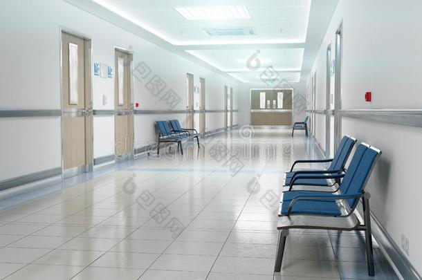 长的医院明亮的走廊和房间和席位3英语字母表中的第四个字母翻译
